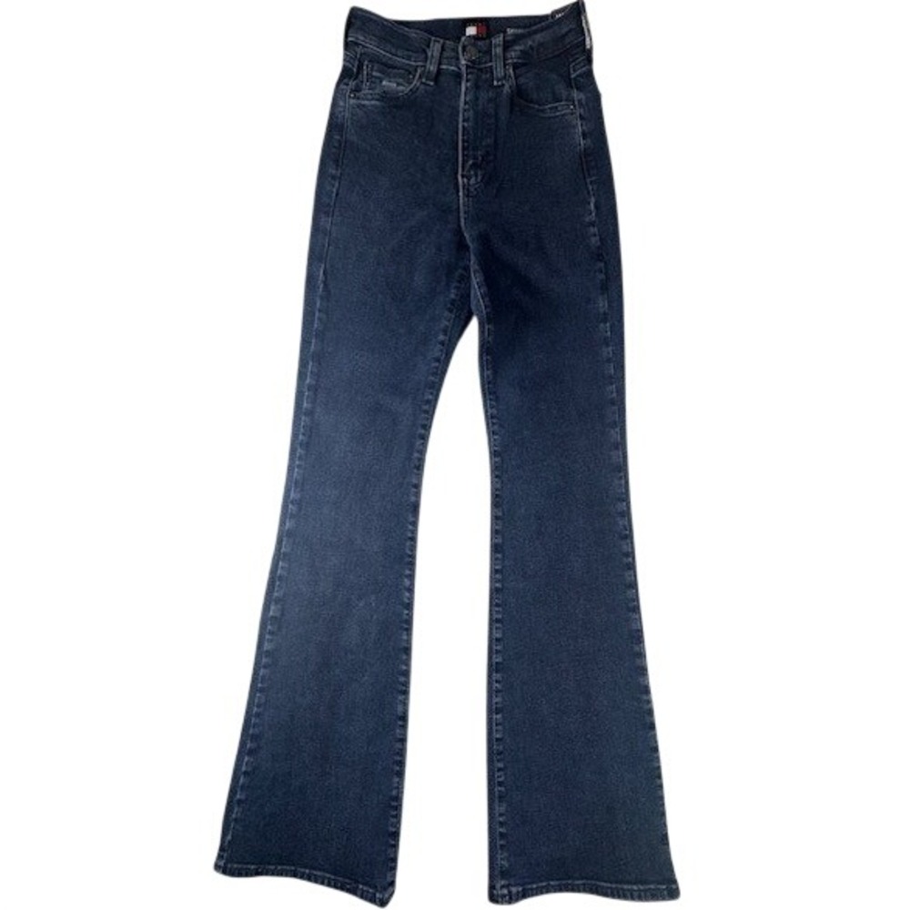 Tommy Jeans Flare Jeans Womens 24 High Rise Dark Wash Stretch Denim